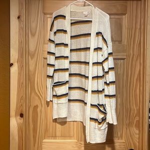 White sweater with stripes